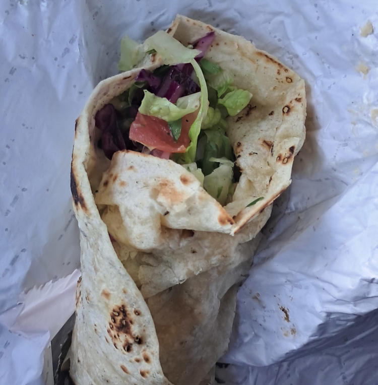 The Kebab Shop chicken wrap.