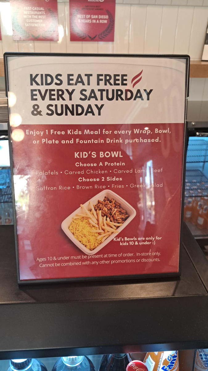 The Kebab Shop kids menu.