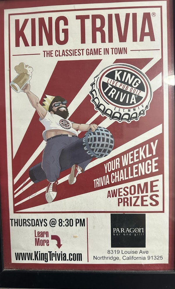 Paragon Bar and Grill - King Trivia poster