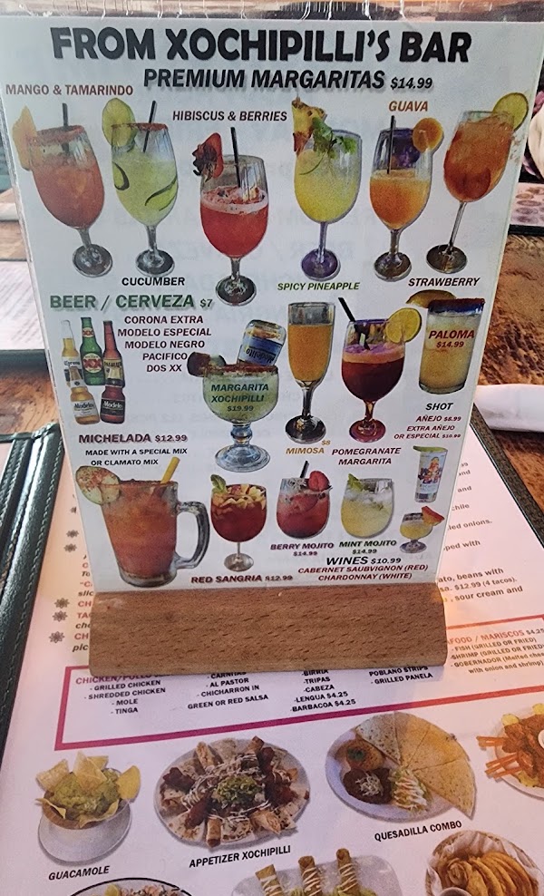 Xochipilli Taco Bar-Cocktail Menu
