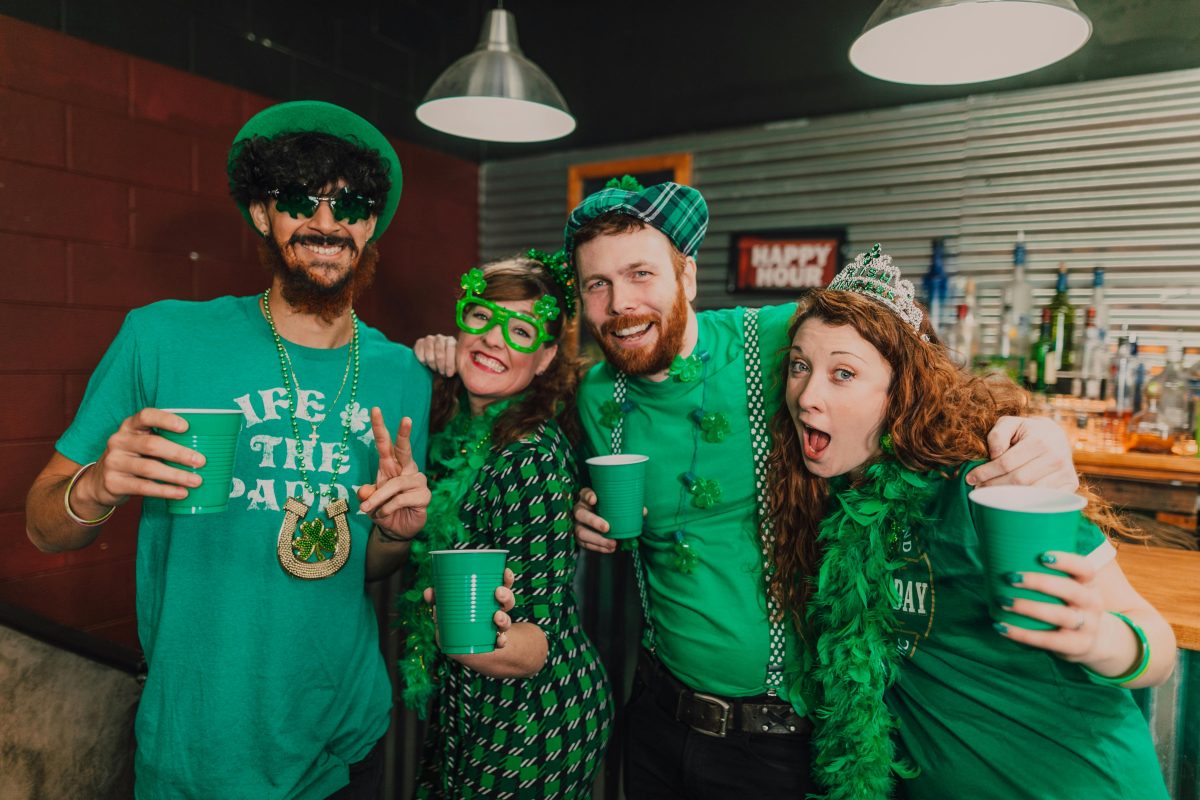 People celebrating St. Patrick's Day